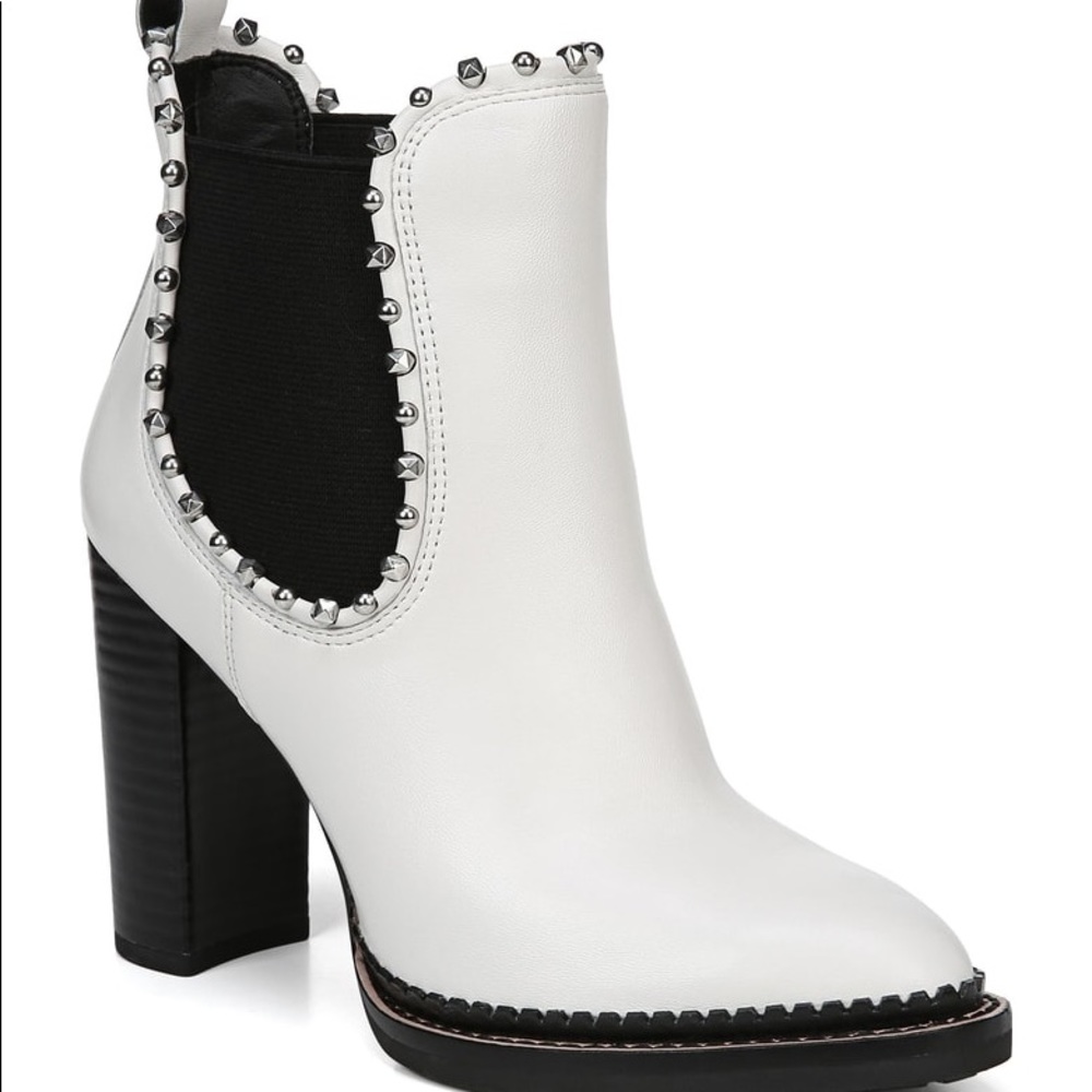 Sam Edelman Salma Ankle Bootie Boots White Leather